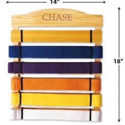 Wooden Personalized Martial Arts Belt Rack