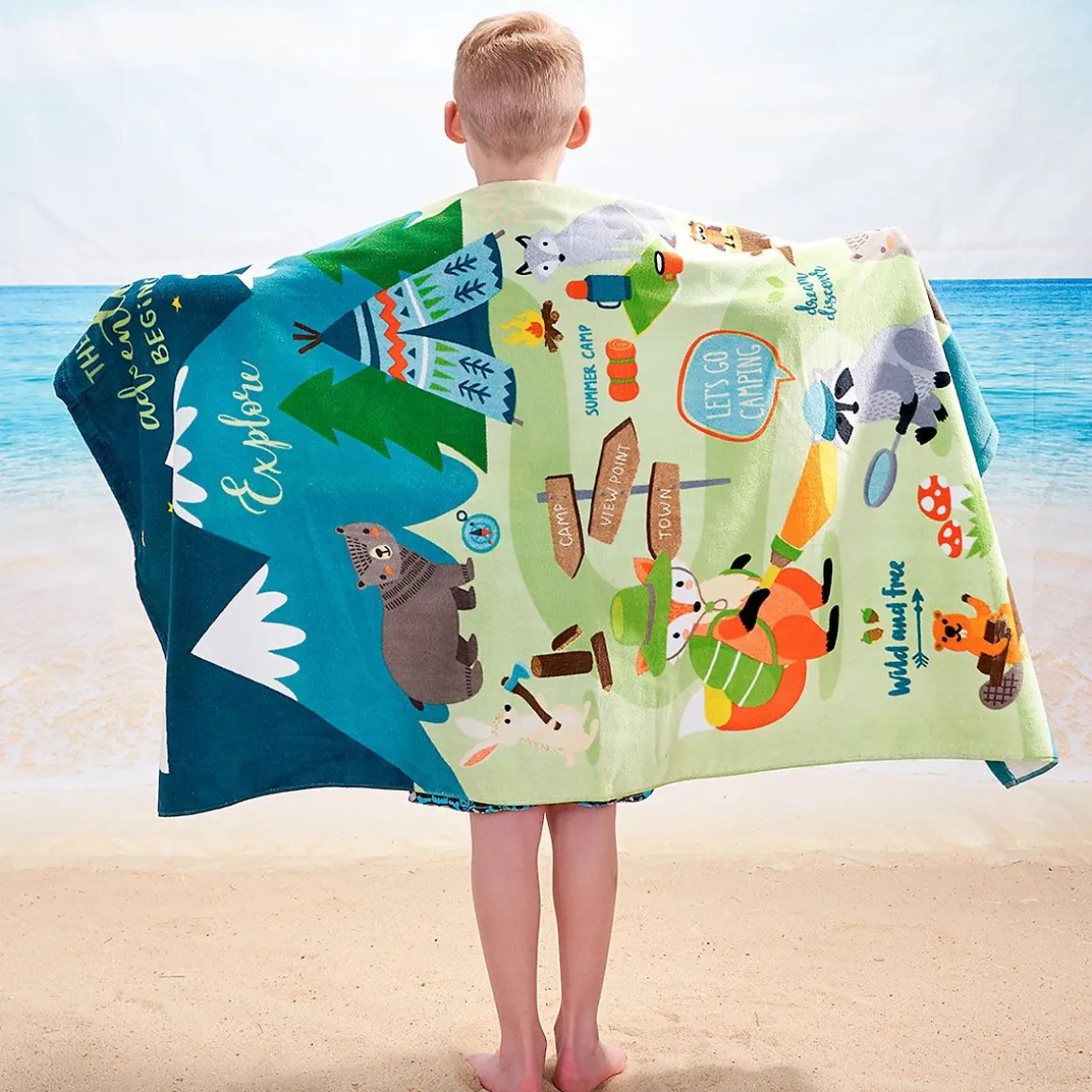 Woodland Animals Personalized Towel