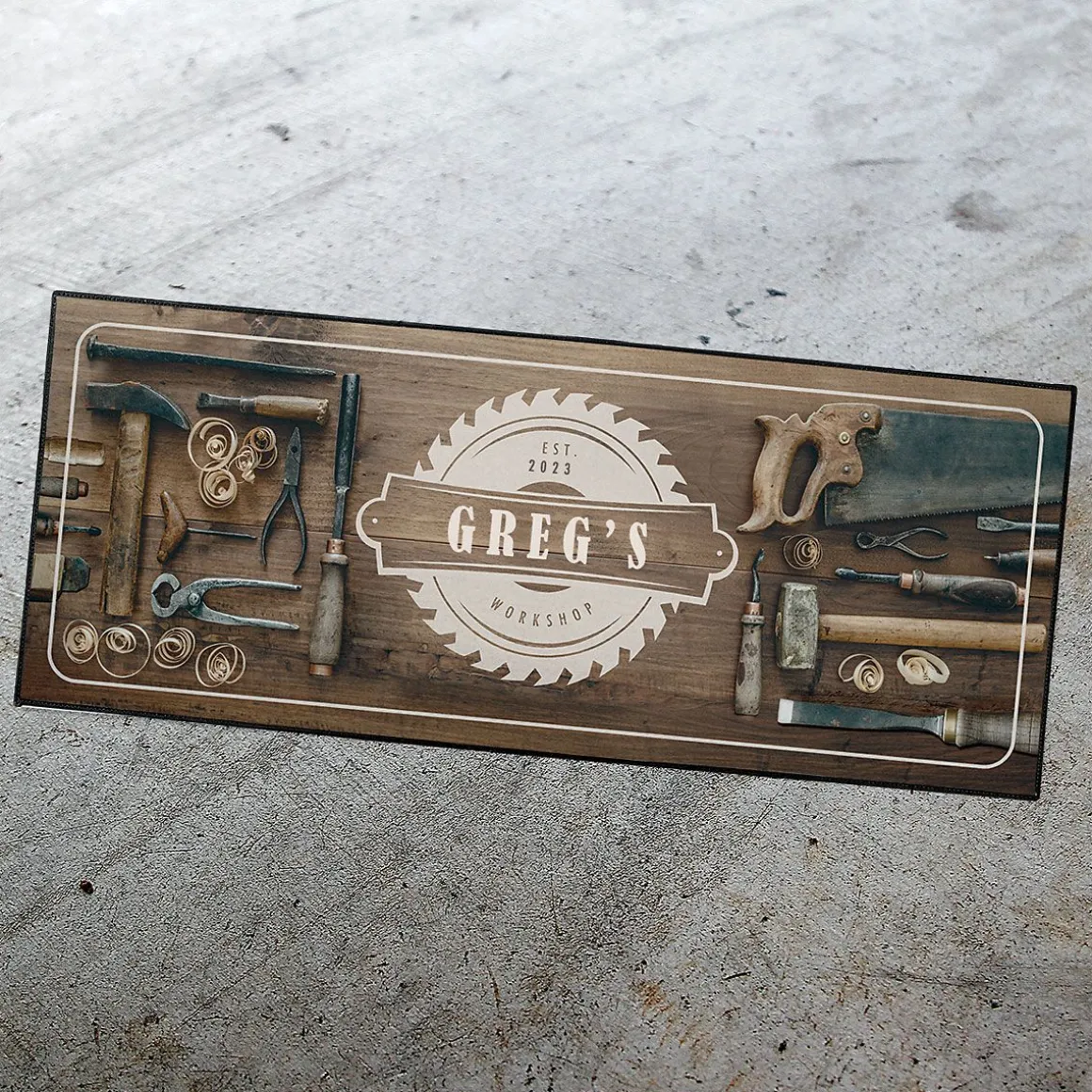 Woodworking Double-Width Personalized Doormat