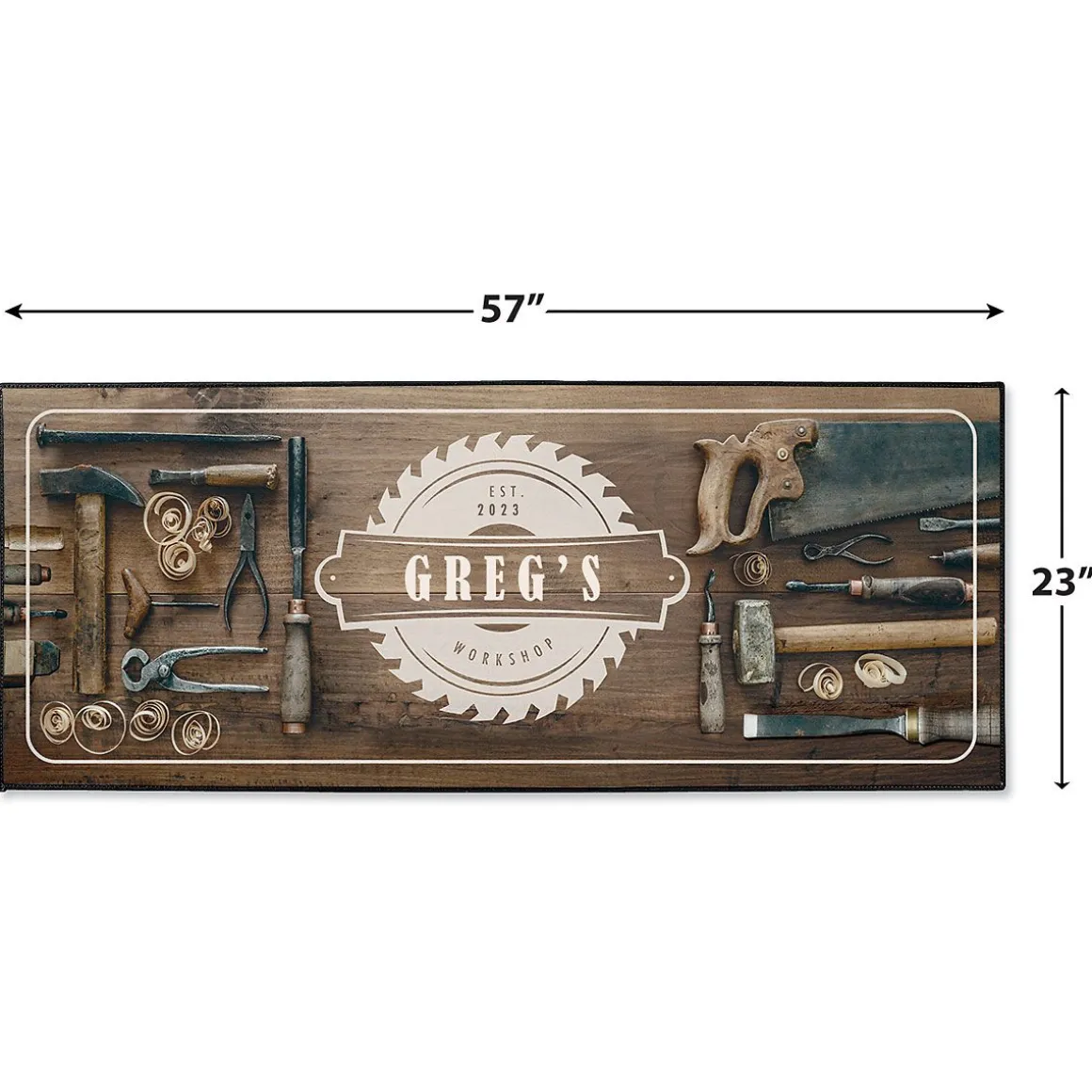 Woodworking Double-Width Personalized Doormat