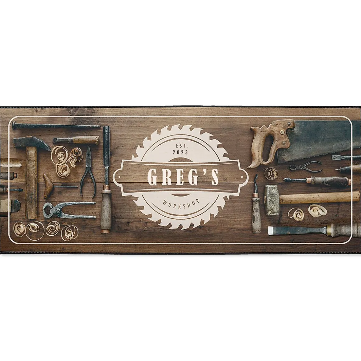 Woodworking Double-Width Personalized Doormat