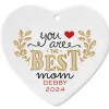 You Are the Best Mom Heart Christmas Personalized Ornament