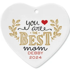 You Are the Best Mom Heart Christmas Personalized Ornament