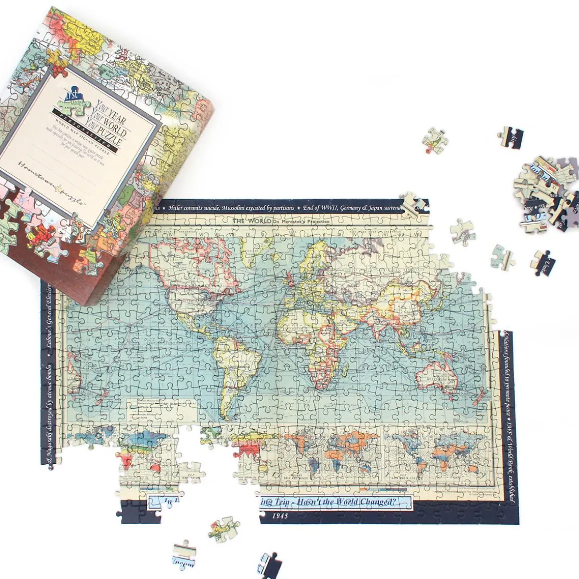 Your Year, Your World Map Puzzle Personalized