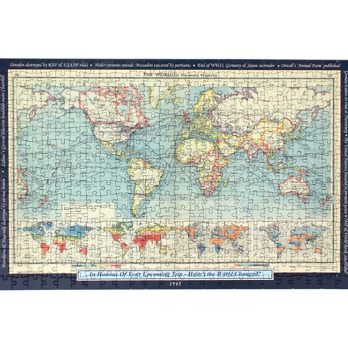 Your Year, Your World Map Puzzle Personalized